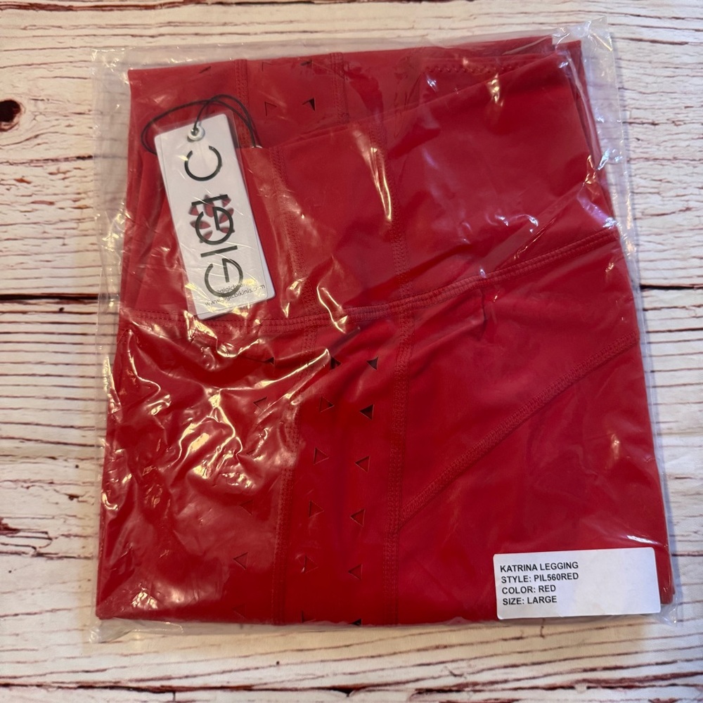 NWT GiGi C Katrina Legging in Red Sz L - Picture 4 of 8